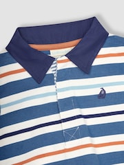 JoJo Maman Bébé Denim Blue Stripe Rugby Top - Image 2 of 3