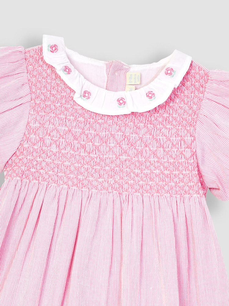 Cvetlična obleka za zabave z izvezenim ovratnikom Jojo Maman Bébé - Slika 3 iz 3