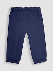 JoJo Maman Bébé Navy Cotton Linen Summer Trousers - Image 3 of 4