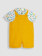 JoJo Maman Bébé Yellow Jungle Animals Dungarees & Printed Shirt 2-Piece Set - Image 1 of 5