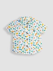 JoJo Maman Bébé Yellow Jungle Animals Dungarees & Printed Shirt 2-Piece Set - Image 4 of 5