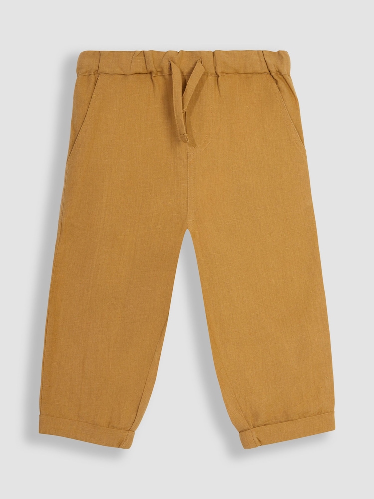 JoJo Maman Bébé Camel Brown Summer Trousers - Image 2 of 4 JoJo Maman Bébé Camel Brown Summer Trousers - Image 2 of 4