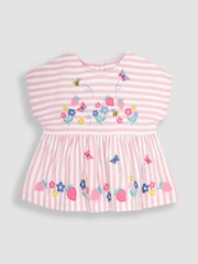JoJo Maman Bébé Pink 2-Piece Strawberry Appliqué T-Shirt & Shorts Set - Image 2 of 4