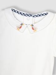 JoJo Maman Bébé Ecru Duck Embroidered Collar Bodysuit - Image 2 of 2