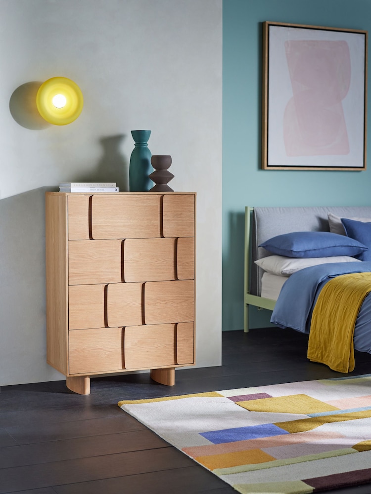 MADE.COM Oak Cory Chest of 4 Drawer Drawers - Image 1 of 3