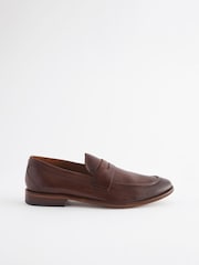 Joules Brown Leather Penny Loafers - Image 2 of 6