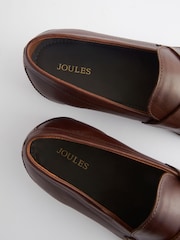 Joules Brown Leather Penny Loafers - Image 5 of 6