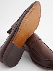 Joules Brown Leather Penny Loafers - Image 6 of 6