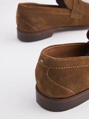 Joules Brown Suede Penny Loafers - Image 4 of 6