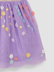 JoJo Maman Bébé Lilac Pretty Unicorn Tulle Party Dress - Image 5 of 5