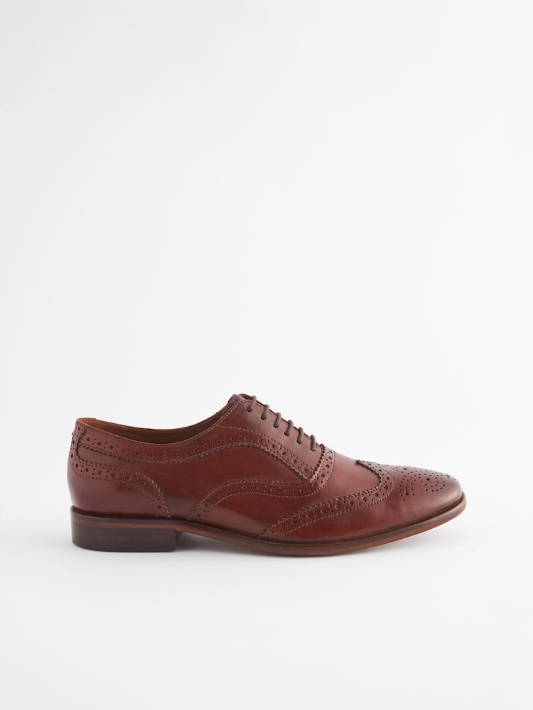 Joules Brown Leather Oxford Brogues - Image 2 of 6