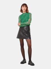Whistles Green Dappled Floral High Neck Mesh Blouse - Image 1 of 5