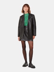Whistles Green Dappled Floral High Neck Mesh Blouse - Image 3 of 5
