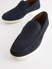 Joules Navy Suede Apron Loafers - Image 3 of 6