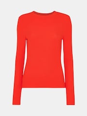 Whistles Red Essential Ribbed Crew T-Shirt - Image 5 of 5