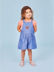 JoJo Maman Bébé Chambray The Gruffalo Appliqué Pocket Culotte Dungarees - Image 1 of 7