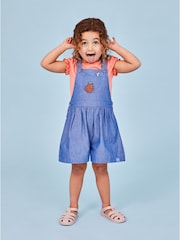 JoJo Maman Bébé Chambray The Gruffalo Appliqué Pocket Culotte Dungarees - Image 2 of 7