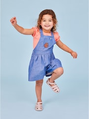 JoJo Maman Bébé Chambray The Gruffalo Appliqué Pocket Culotte Dungarees - Image 3 of 7