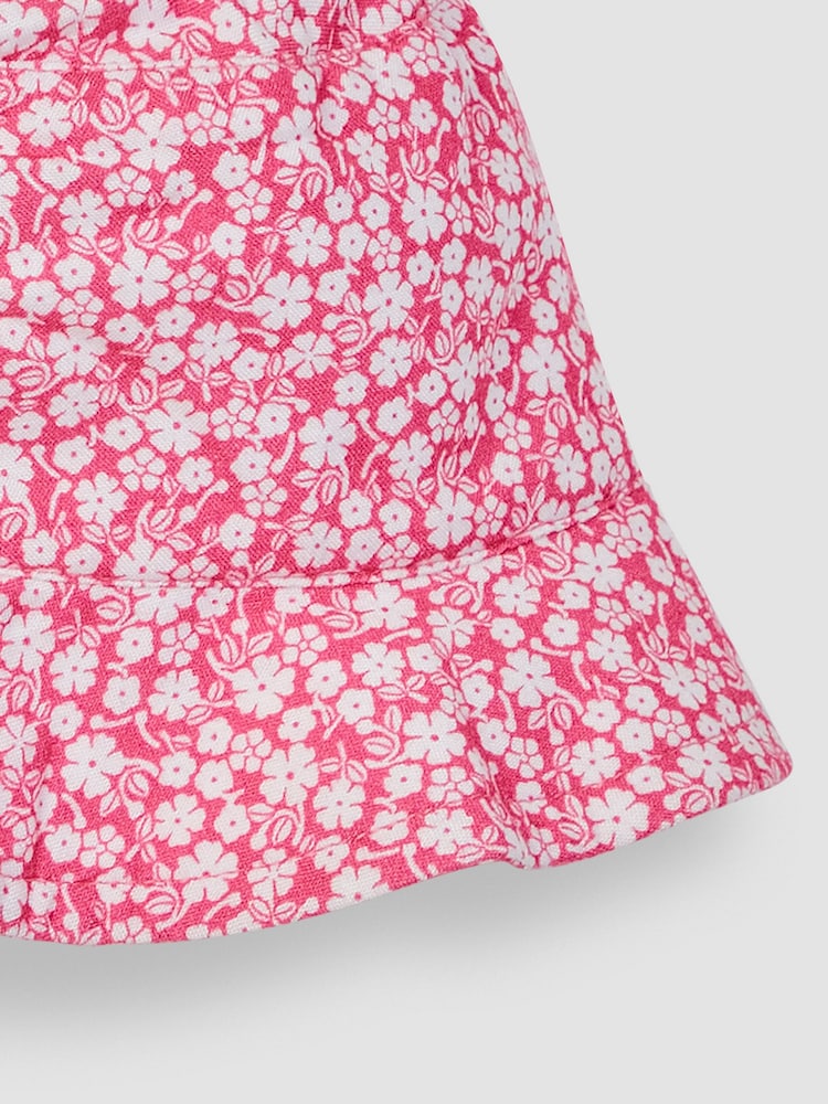JoJo Maman Bébé Fuchsia Pink Pretty Sun Hat - Image 4 of 4