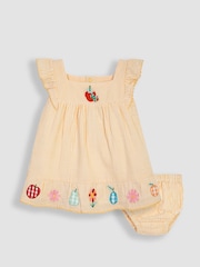 JoJo Maman Bébé Yellow The Very Hungry Caterpillar Appliqué Pretty Summer Dress - Image 1 of 4