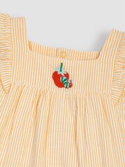 JoJo Maman Bébé Yellow The Very Hungry Caterpillar Appliqué Pretty Summer Dress - Image 4 of 4