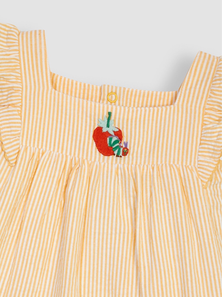 JoJo Maman Bébé Yellow The Very Hungry Caterpillar Appliqué Pretty Summer Dress - Image 4 of 4