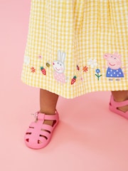 JoJo Maman Bébé Yellow Peppa Pig Appliqué Gingham Summer Dress - Image 3 of 6