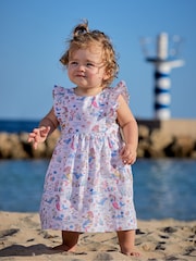 JoJo Maman Bébé Blue Mermaid & Friends Pretty Summer Dress - Image 1 of 4