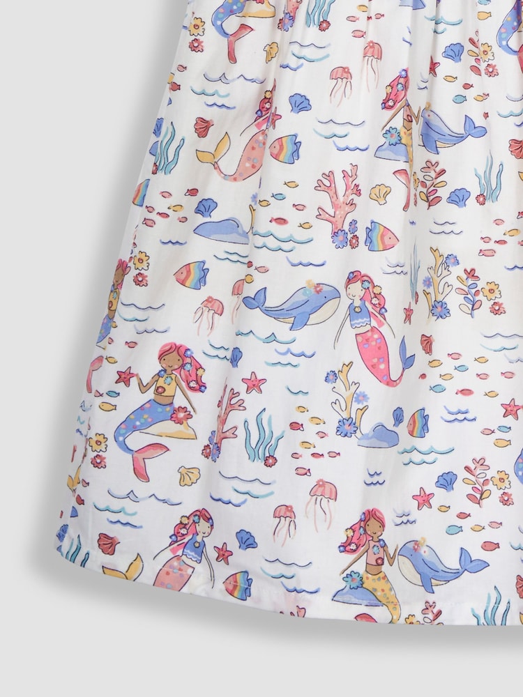 JoJo Maman Bébé Blue Mermaid & Friends Pretty Summer Dress - Image 4 of 4