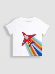 JoJo Maman Bébé White Red Arrows Appliqué T-Shirt - Image 1 of 5