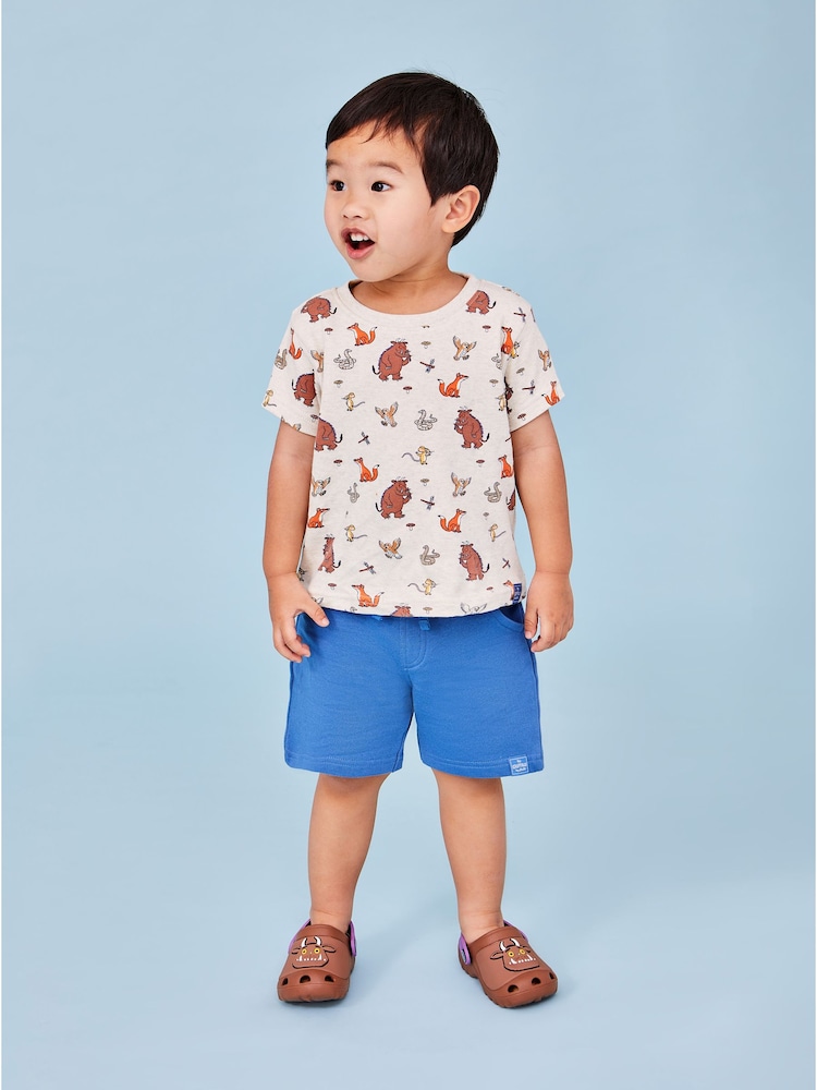 JoJo Maman Bébé Blue 2-Piece Gruffalo T-Shirt & Shorts Set - Image 1 of 8