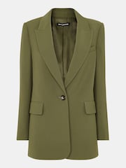 Whistles Green Crepe Boyfriend Blazer - Image 5 of 5