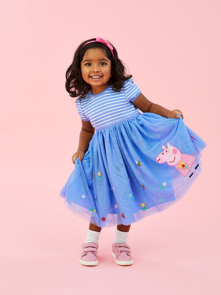 JoJo Maman Bébé Cornflower Peppa Pig Tulle Party Dress - Image 1 of 4