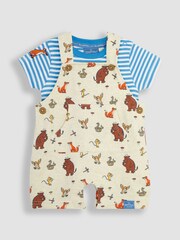 JoJo Maman Bébé Stone 2-Piece Gruffalo Dungarees & Stripe T-Shirt Set - Image 2 of 6