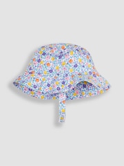 JoJo Maman Bébé Lilac Purple Lemon Ditsy Floral Pretty Sun Hat - Image 1 of 3
