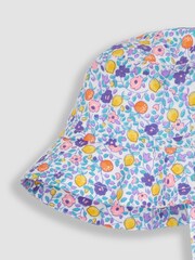 JoJo Maman Bébé Lilac Purple Lemon Ditsy Floral Pretty Sun Hat - Image 2 of 3