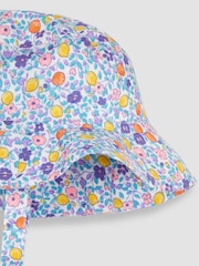 JoJo Maman Bébé Lilac Purple Lemon Ditsy Floral Pretty Sun Hat - Image 3 of 3