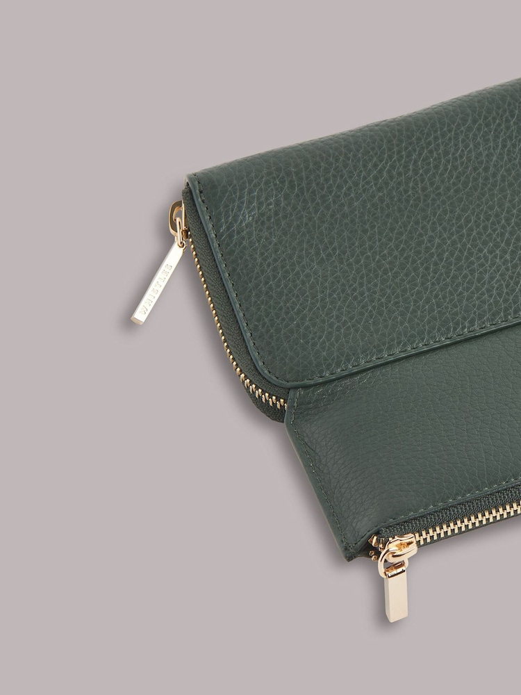 Whistles Green Bibi Zip Purse - Image 4 of 4