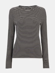 Whistles Blue Essential Slim Stripe Crew T-Shirt - Image 5 of 5