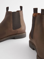 Joules Brown Leather Chelsea Boots - Image 3 of 6