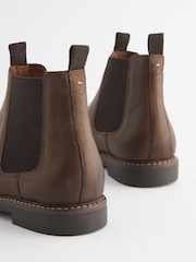 Joules Brown Leather Chelsea Boots - Image 4 of 6