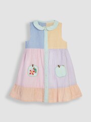 JoJo Maman Bébé Green The Very Hungry Caterpillar Embroidered Button Through Dress - Image 4 of 4