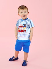 JoJo Maman Bébé Blue 2-Piece Peppa Pig Appliqué T-Shirt & Shorts Set - Image 1 of 3