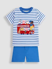 JoJo Maman Bébé Blue 2-Piece Peppa Pig Appliqué T-Shirt & Shorts Set - Image 2 of 3