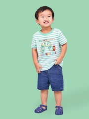 JoJo Maman Bébé Blue The Very Hungry Caterpillar Applique T-Shirt - Image 5 of 6