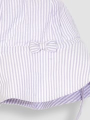 JoJo Maman Bébé Lilac Purple Seersucker Stripe Floppy Sun Hat - Image 2 of 3