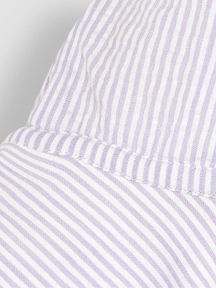 JoJo Maman Bébé Lilac Purple Seersucker Stripe Floppy Sun Hat - Image 3 of 3