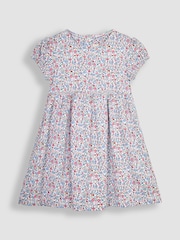 JoJo Maman Bébé Pink Summer Ditsy Floral Puff Sleeve Jersey Dress - Image 1 of 3
