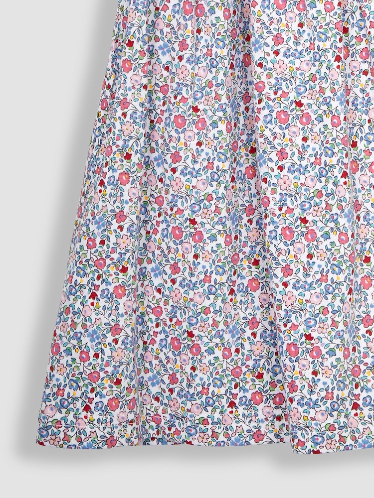 JoJo Maman Bébé Pink Summer Ditsy Floral Puff Sleeve Jersey Dress - Image 3 of 3