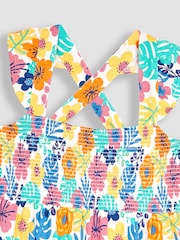 JoJo Maman Bébé Multi Floral Cross Back Smocked Jersey Dress - Image 3 of 3